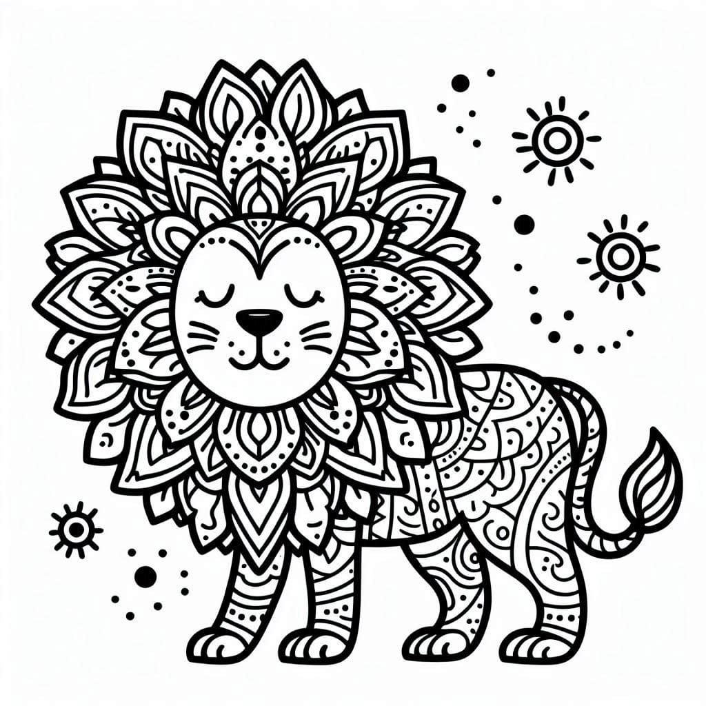 Mandalas Lion 5